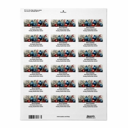 Joyful Garland Illustrations Retouradres Labels (Full Sheet)