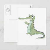 Joyful Gharial Gavial Crocodile Briefkaart (Voorkant / Achterkant)