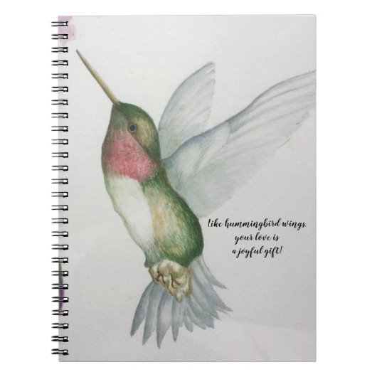 Joyful Gift Hummingbird Wings Mothers Day Notebook Notitieboek (Voorkant)