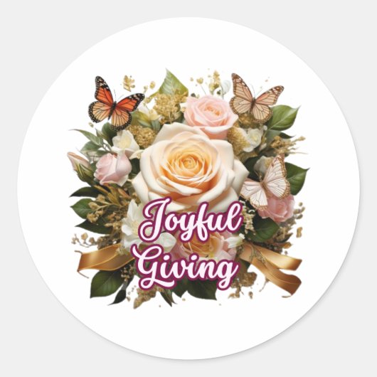 Joyful Giving — Inspirational Sticker for Kindness (Voorkant)