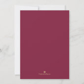 JOYFUL Gold Faux Foil on Cranberry Christmas Party Kaart (Achterkant)
