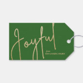 JOYFUL Gold Faux Folie Green Gift Labels Cadeaulabel (Voorkant (Horizontaal))