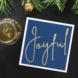 JOYFUL Gold Faux Folie op blauw Servet
