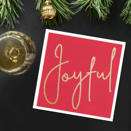 JOYFUL Gold Faux Folie op rood Servet