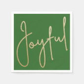 JOYFUL Gold Faux Folie over Groen Servet (Voorkant)