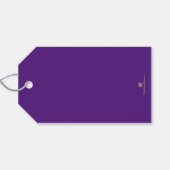 JOYFUL Gold Faux Folie Paarse kerst Cadeaulabel (Achterkant Horizontaal)