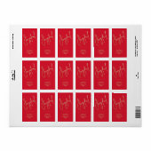 JOYFUL Gold Faux Folie Rood kerstadres Etiket (Full Sheet)