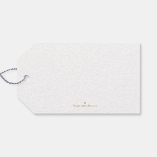 JOYFUL Gold Faux Folie White Cadeaulabel (Achterkant Horizontaal)