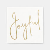 JOYFUL Gold Faux Folie White Napkins Servet (Voorkant)