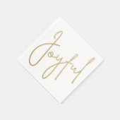 JOYFUL Gold Faux Folie White Napkins Servet (Hoek)