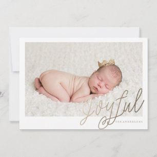 JOYFUL GOLD FOIL Foto christmas greecard Feestdagenkaart