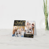 Joyful Gold Lijst 3 PHOTO Holiday Greep Card Feestdagen Kaart (Voorkant)