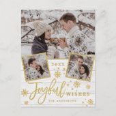 Joyful Gold Lijst Modern Script 4 FOTO Groet Briefkaart (Voorkant)