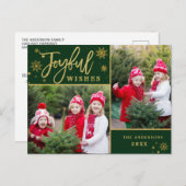 Joyful Gold Lijst Moderne Manuscript 2 van de FOTO Briefkaart (Voorkant / Achterkant)