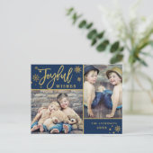 Joyful Gold Lijst Moderne Manuscript 2 van de FOTO Briefkaart (Staand voorkant)