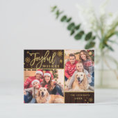 Joyful Gold Lijst Moderne Manuscript 2 van de FOTO Briefkaart (Staand voorkant)