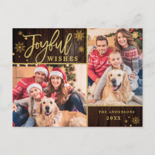 Joyful Gold Lijst Moderne Manuscript 2 van de FOTO Briefkaart