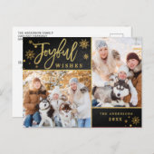 Joyful Gold Lijst Moderne Manuscript 2 van de FOTO Briefkaart (Voorkant / Achterkant)