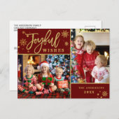 Joyful Gold Lijst Moderne Manuscript 2 van de FOTO Briefkaart (Voorkant / Achterkant)