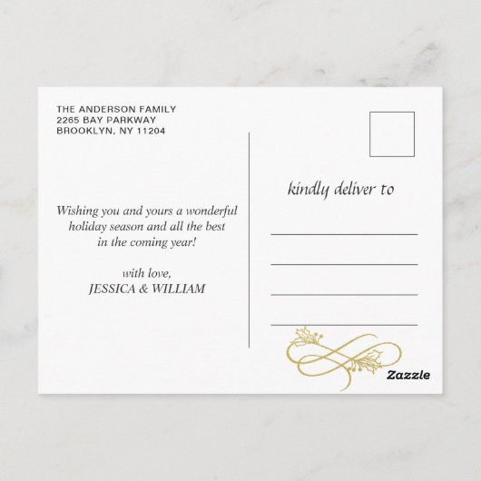 Joyful Gold Lijst Moderne Manuscript 2 van de FOTO Briefkaart (Achterkant)