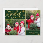 Joyful Gold Lijst Moderne Manuscript 2 van de FOTO Feestdagenkaart (Voorkant / Achterkant)