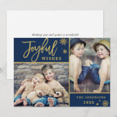Joyful Gold Lijst Moderne Manuscript 2 van de FOTO Feestdagenkaart (Voorkant / Achterkant)