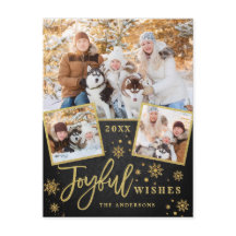Joyful Gold Lijst Moderne Script 3 FOTO Greep