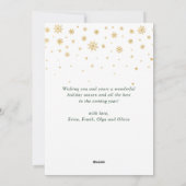 Joyful Gold Lijst Moderne Script 3 FOTO Greep Feestdagenkaart (Achterkant)