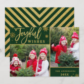 Joyful Golden Lijst 2 PHOTO Holiday Greeting Card Feestdagenkaart (Voorkant / Achterkant)