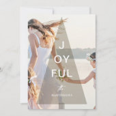 Joyful Golden Yellow kerstboombekleding Feestdagenkaart (Voorkant)