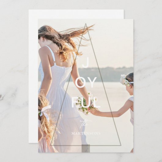 Joyful Golden Yellow kerstboombekleding Feestdagenkaart (Voorkant / Achterkant)