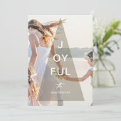 Joyful Golden Yellow kerstboombekleding Feestdagenkaart (Staand voorkant)