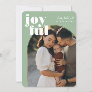 Joyful Grace Golden Arch Modern Holiday Fotokaart