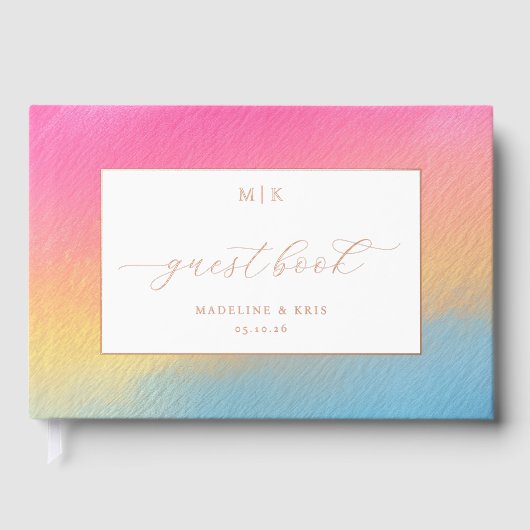 Joyful Gradient Guestbook Cover Gastenboek (Voorkant)