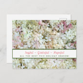 Joyful-Grateful-Hopeful Hydrangea Holiday Briefkaa Briefkaart (Voorkant / Achterkant)