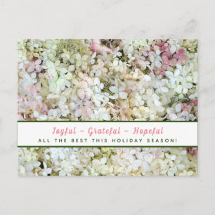 Joyful-Grateful-Hopeful Hydrangea Holiday Briefkaa Briefkaart