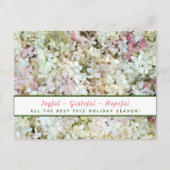 Joyful-Grateful-Hopeful Hydrangea Holiday Briefkaa Briefkaart (Voorkant)