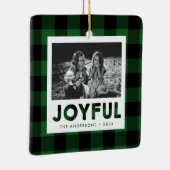Joyful Green Buffalo Pset Photo Holiday Ornament (Rechts)