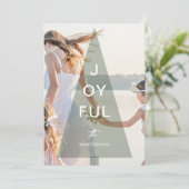 Joyful Green-kerstboombekleding Feestdagenkaart (Staand voorkant)