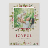 Joyful Greenery | Magnetic Holiday-fotokaart (Voorkant)