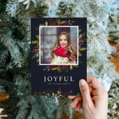 Joyful Greenery | Magnetic Holiday-fotokaart