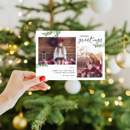 Joyful Greetings | Greenery Branches 2 Foto Feestdagenkaart
