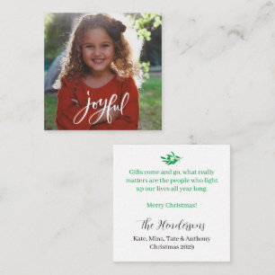 Joyful Greetings Merry Kerstmis BUDGET Nota Kaart Notitiekaartje