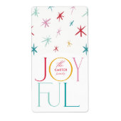 JOYFUL grillige ster moderne kleurrijke gepersonal Etiket (Voorkant)