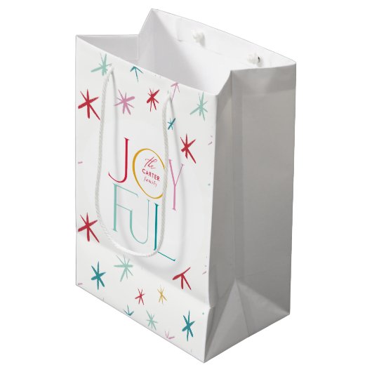 JOYFUL grillige ster moderne kleurrijke gepersonal Medium Cadeauzakje (Voorkant Gekanteld)