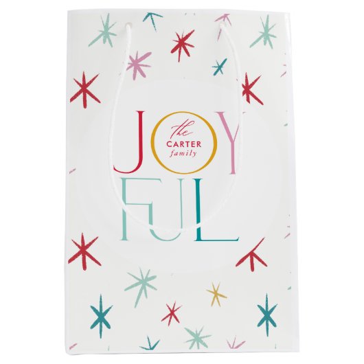 JOYFUL grillige ster moderne kleurrijke gepersonal Medium Cadeauzakje (Voorkant)