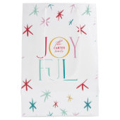 JOYFUL grillige ster moderne kleurrijke gepersonal Medium Cadeauzakje (Achterkant)