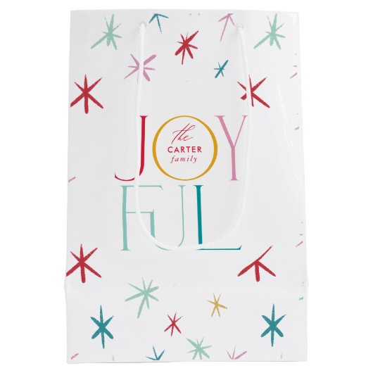JOYFUL grillige ster moderne kleurrijke gepersonal Medium Cadeauzakje (Achterkant)