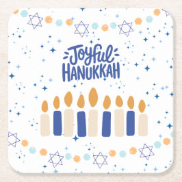 Joyful Hanukkah Kartonnen Onderzetters