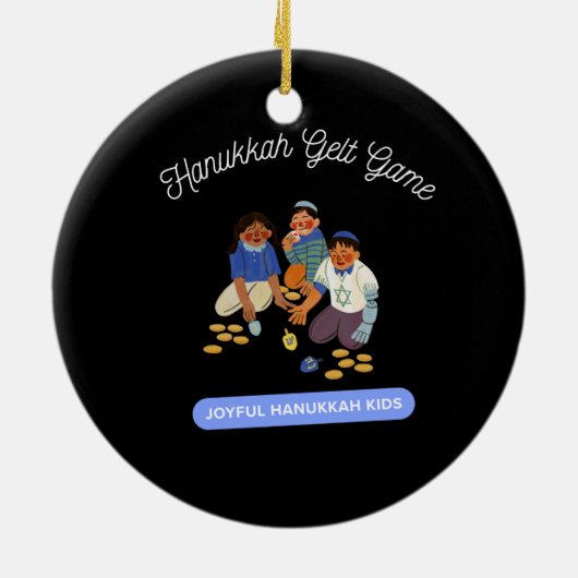 Joyful Hanukkah Kids Keramisch Ornament (Achterkant)